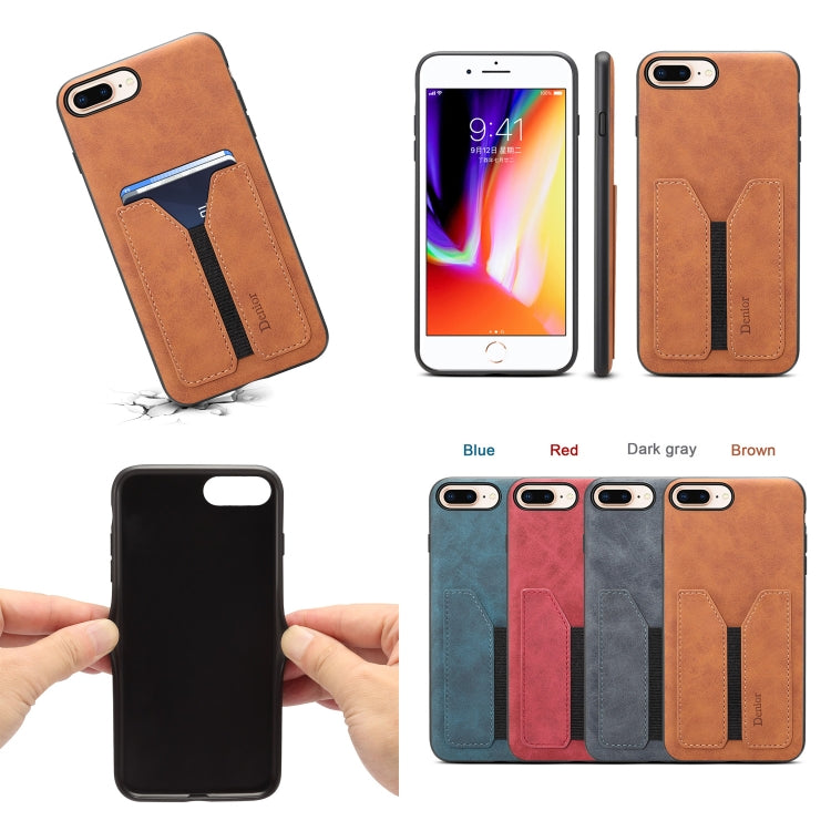 For iPhone 7 Plus / 8 Plus Denior DV Elastic Card PU Back Cover Phone Case