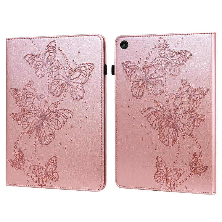 For Lenovo Tab M10 3rd Gen Embossed Butterfly Pattern Leather Tablet Case