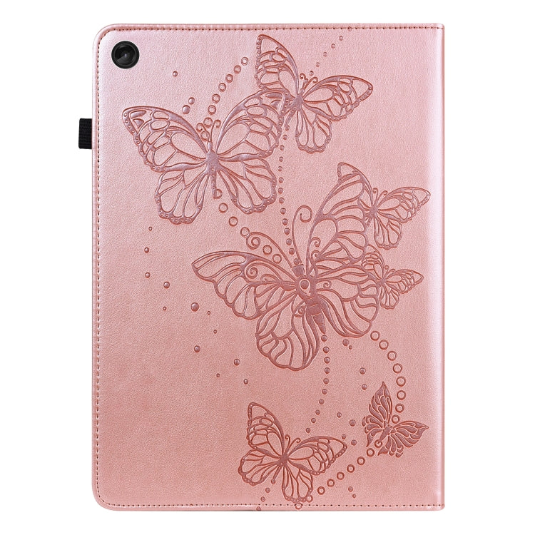 For Lenovo Tab M10 3rd Gen Embossed Butterfly Pattern Leather Tablet Case