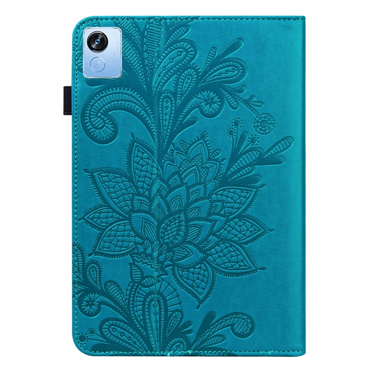 For Realme Pad X Lace Flower Embossing Pattern Leather Tablet Case