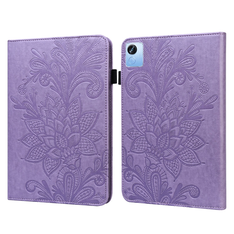 For Realme Pad X Lace Flower Embossing Pattern Leather Tablet Case
