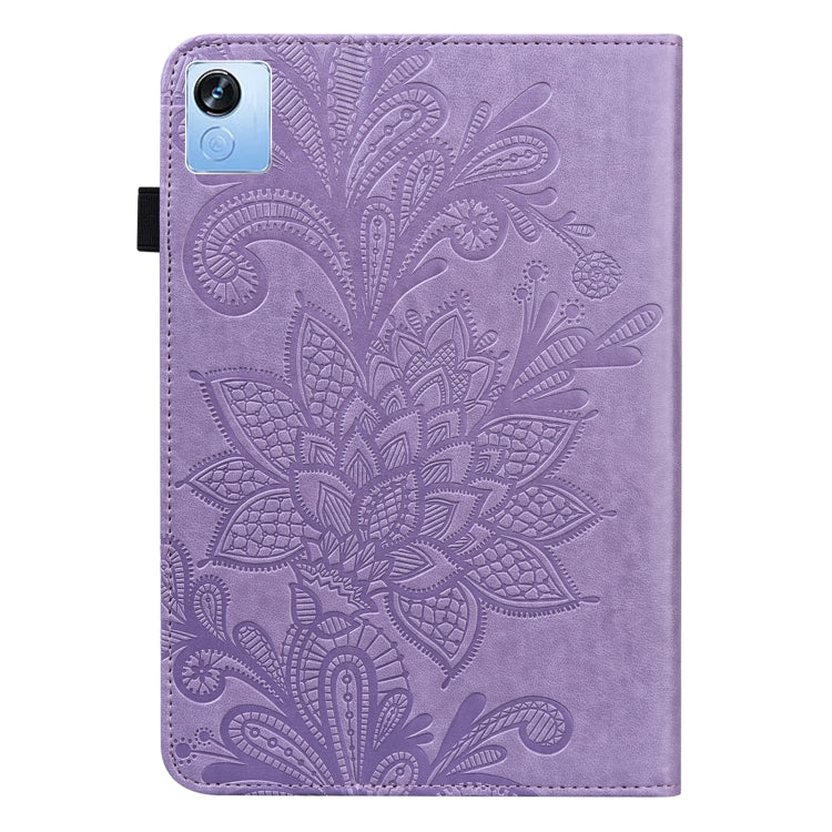 For Realme Pad X Lace Flower Embossing Pattern Leather Tablet Case