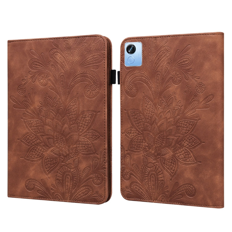 For Realme Pad X Lace Flower Embossing Pattern Leather Tablet Case