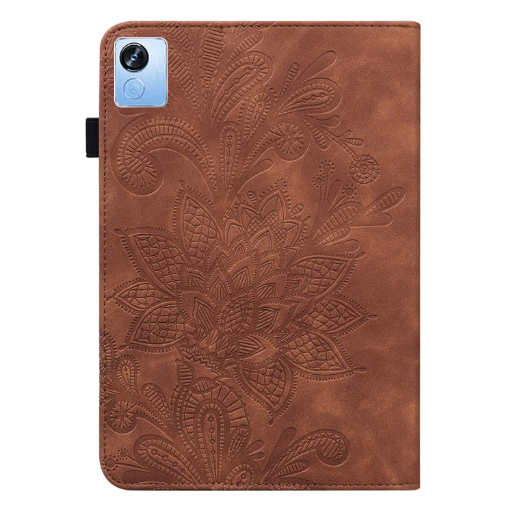 For Realme Pad X Lace Flower Embossing Pattern Leather Tablet Case