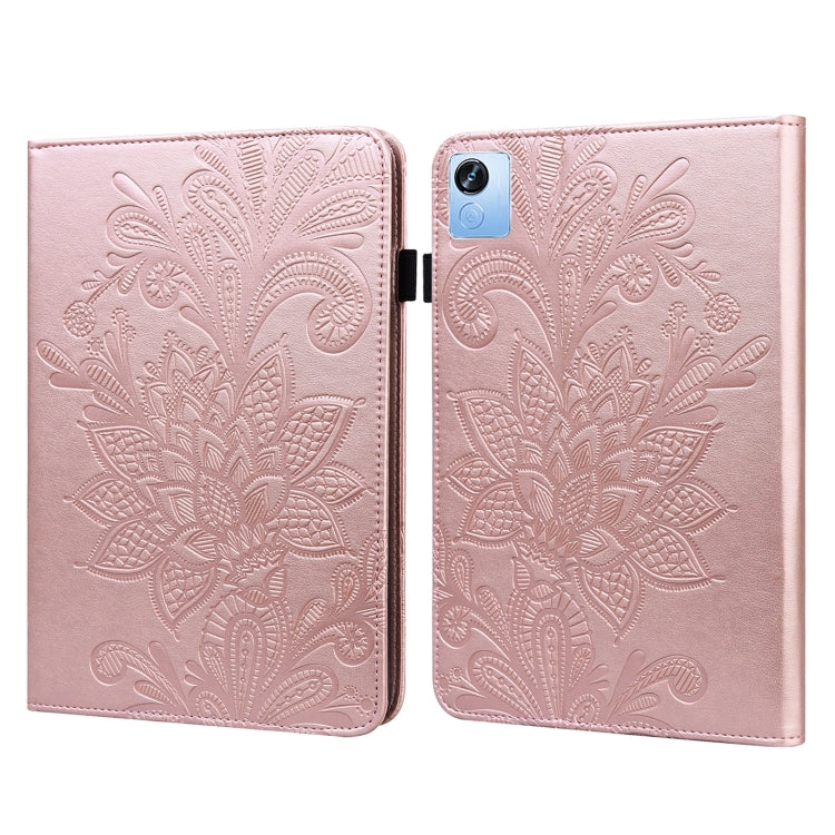 For Realme Pad X Lace Flower Embossing Pattern Leather Tablet Case