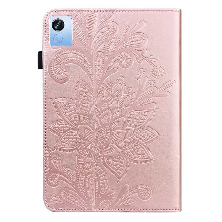 For Realme Pad X Lace Flower Embossing Pattern Leather Tablet Case