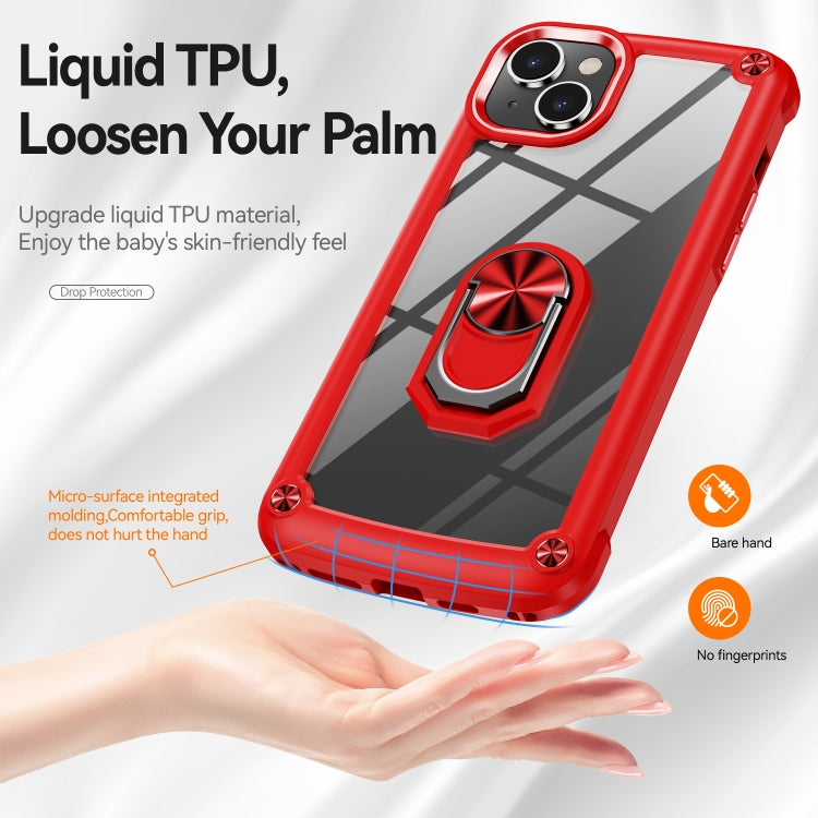 For iPhone 14 TPU + PC Lens Protection Phone Case with Ring Holder