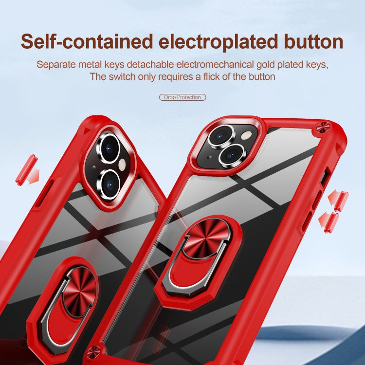 For iPhone 14 TPU + PC Lens Protection Phone Case with Ring Holder