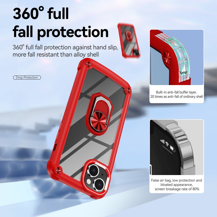 For iPhone 14 TPU + PC Lens Protection Phone Case with Ring Holder
