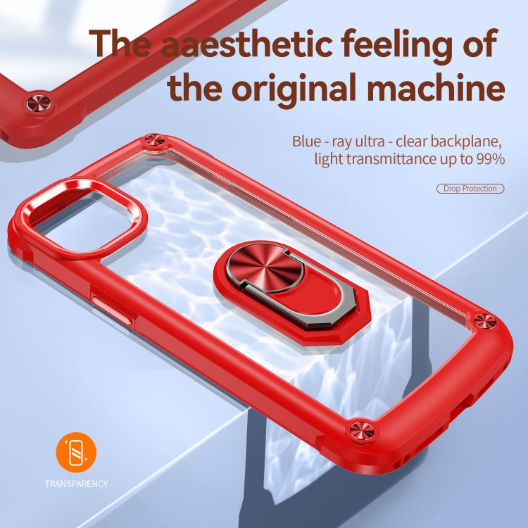 For iPhone 14 TPU + PC Lens Protection Phone Case with Ring Holder