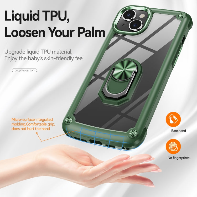 For iPhone 14 TPU + PC Lens Protection Phone Case with Ring Holder