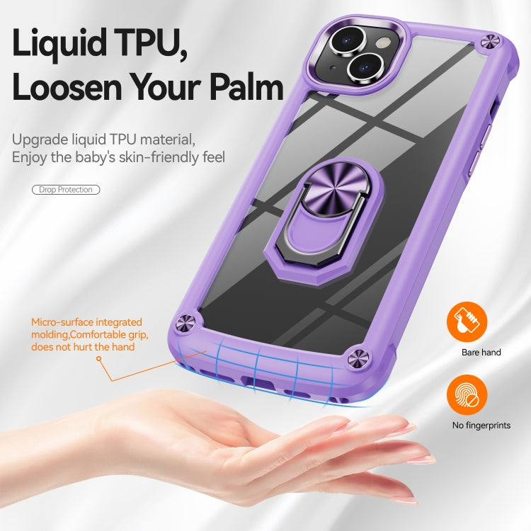 For iPhone 14 TPU + PC Lens Protection Phone Case with Ring Holder