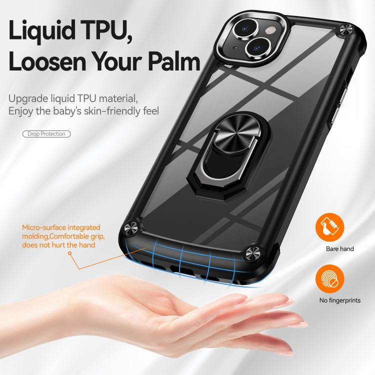 For iPhone 14 Plus TPU + PC Lens Protection Phone Case with Ring Holder