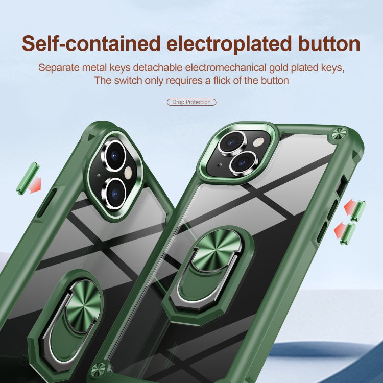 For iPhone 14 Plus TPU + PC Lens Protection Phone Case with Ring Holder