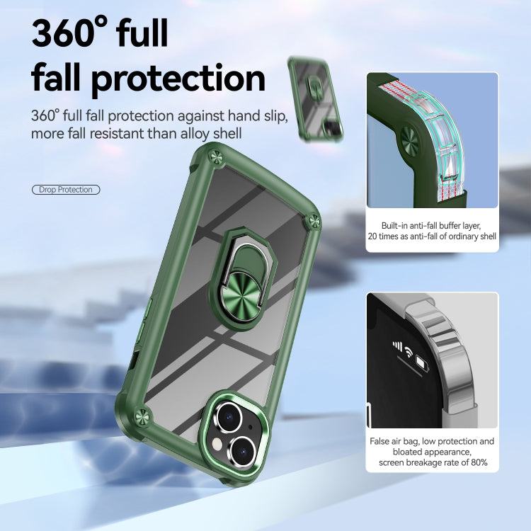 For iPhone 14 Plus TPU + PC Lens Protection Phone Case with Ring Holder