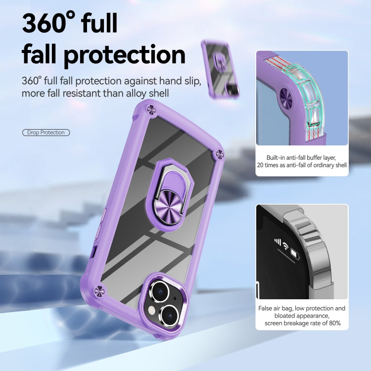 For iPhone 14 Plus TPU + PC Lens Protection Phone Case with Ring Holder