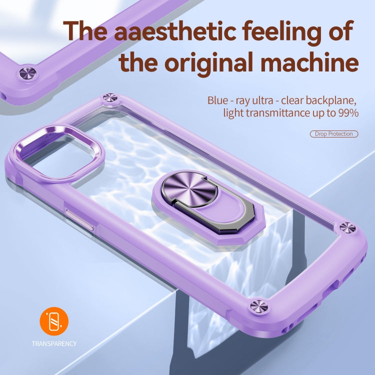 For iPhone 14 Plus TPU + PC Lens Protection Phone Case with Ring Holder