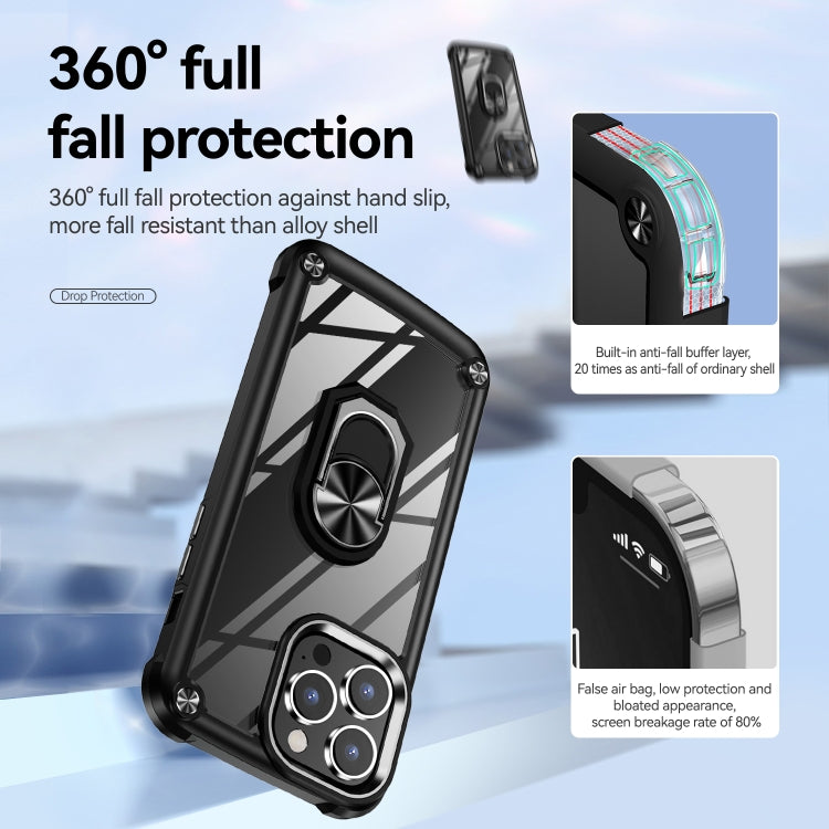For iPhone 14 Pro TPU + PC Lens Protection Phone Case with Ring Holder