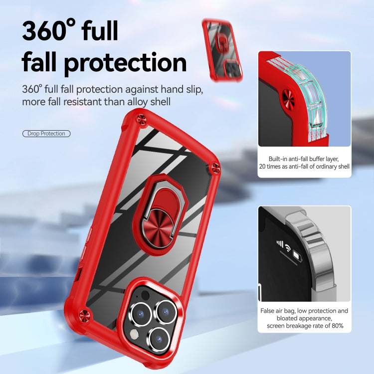 For iPhone 14 Pro TPU + PC Lens Protection Phone Case with Ring Holder