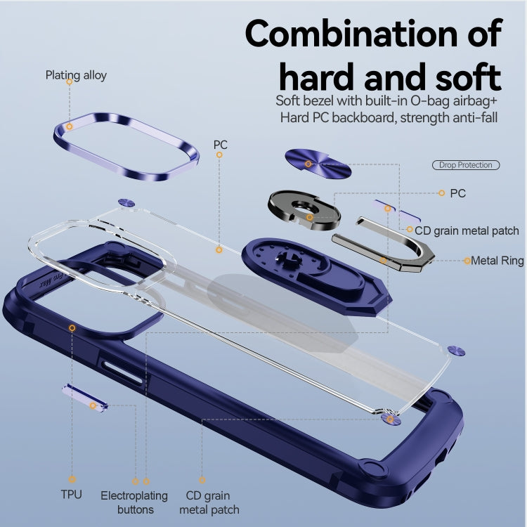 For iPhone 14 Pro TPU + PC Lens Protection Phone Case with Ring Holder