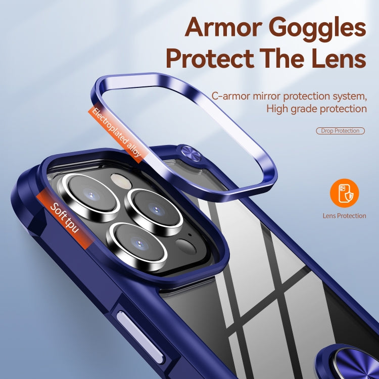 For iPhone 14 Pro TPU + PC Lens Protection Phone Case with Ring Holder