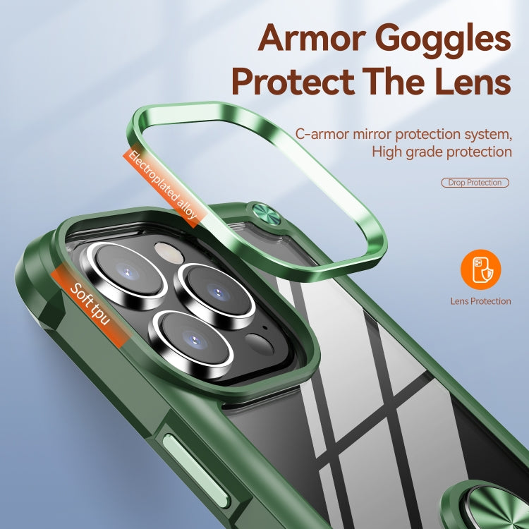 For iPhone 14 Pro TPU + PC Lens Protection Phone Case with Ring Holder
