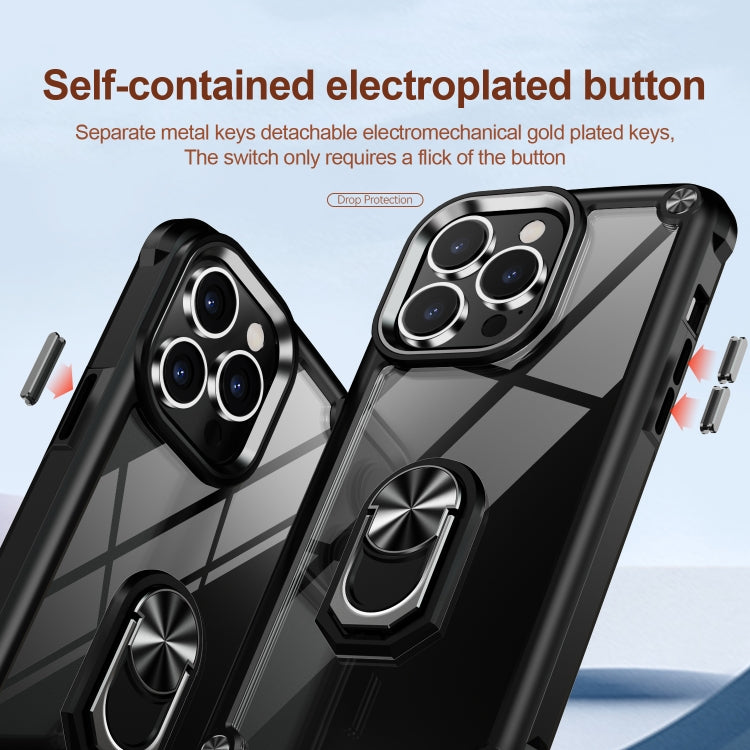 For iPhone 14 Pro Max TPU + PC Lens Protection Phone Case with Ring Holder