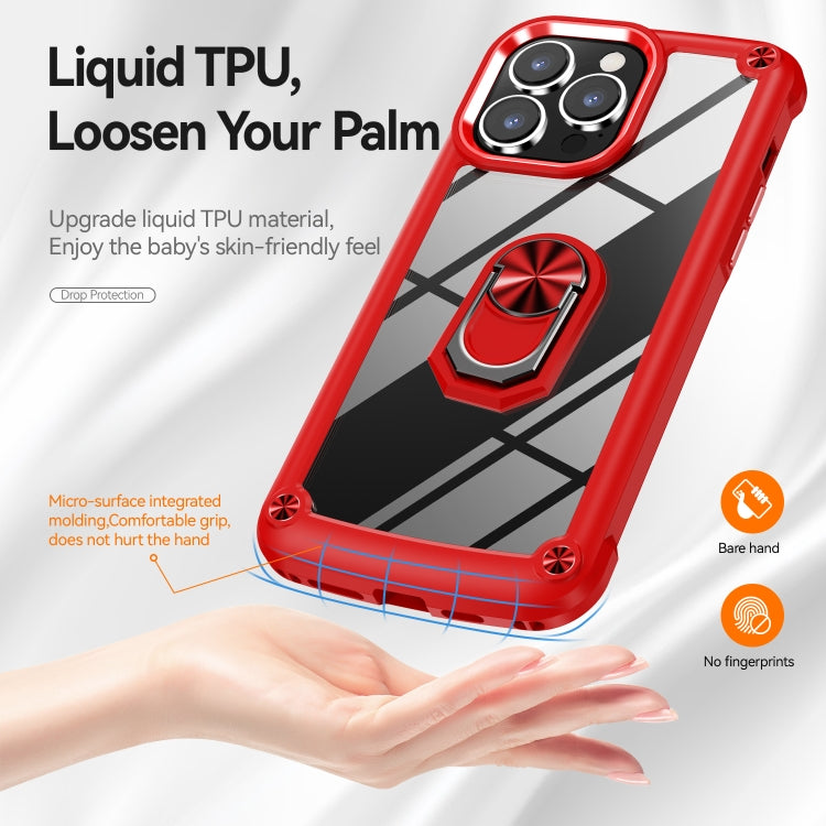 For iPhone 14 Pro Max TPU + PC Lens Protection Phone Case with Ring Holder