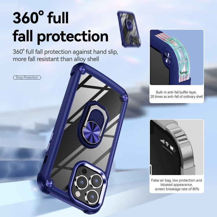For iPhone 14 Pro Max TPU + PC Lens Protection Phone Case with Ring Holder