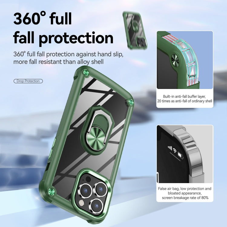 For iPhone 14 Pro Max TPU + PC Lens Protection Phone Case with Ring Holder