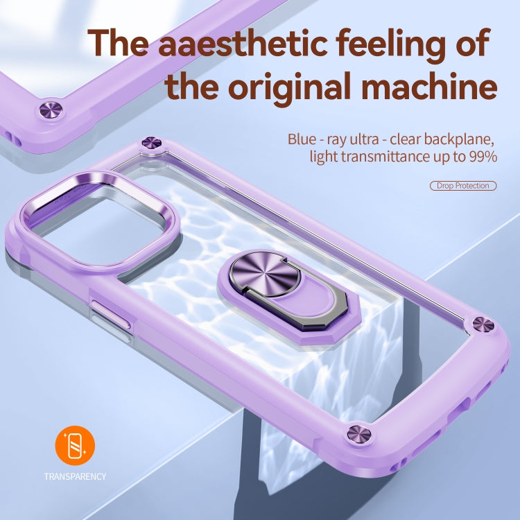 For iPhone 14 Pro Max TPU + PC Lens Protection Phone Case with Ring Holder