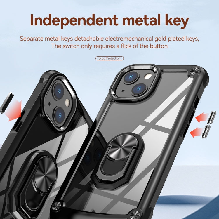 For iPhone 13 TPU + PC Lens Protection Phone Case with Ring Holder