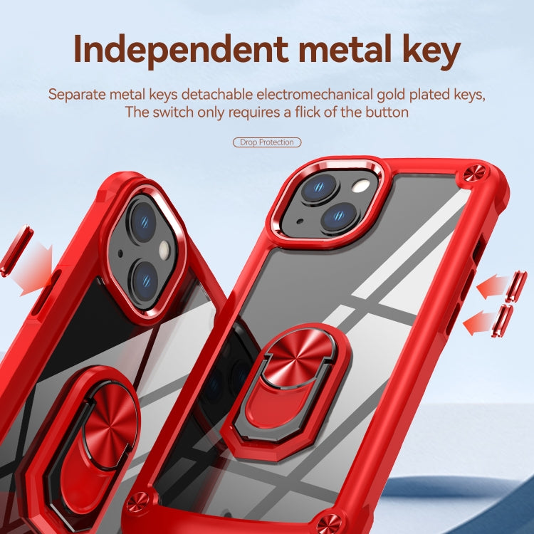 For iPhone 13 TPU + PC Lens Protection Phone Case with Ring Holder