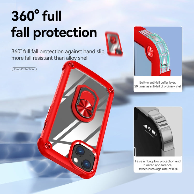 For iPhone 13 TPU + PC Lens Protection Phone Case with Ring Holder