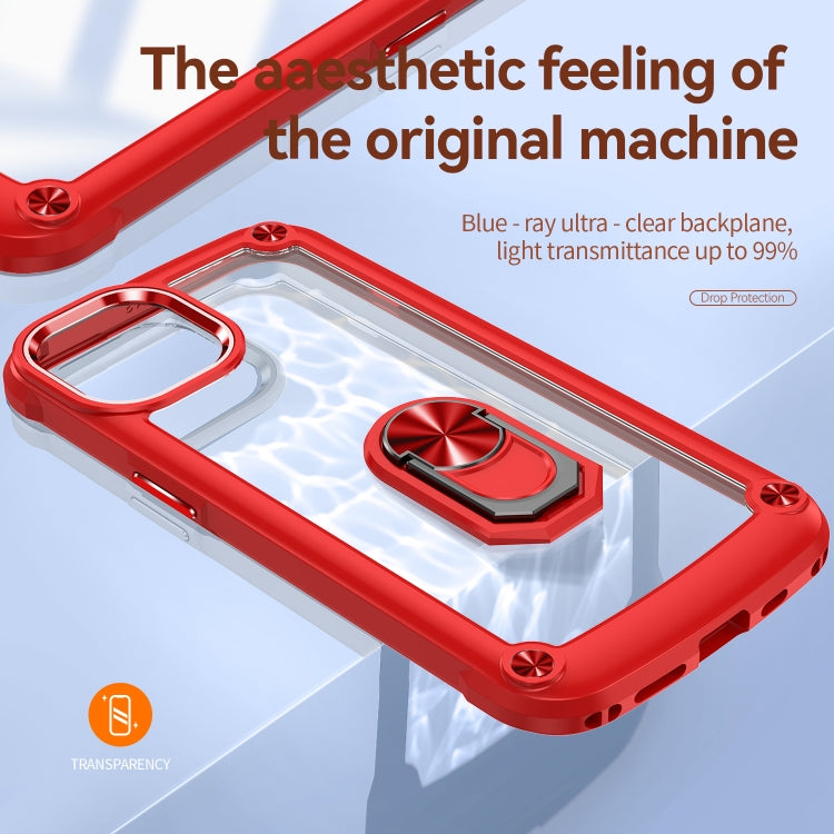 For iPhone 13 TPU + PC Lens Protection Phone Case with Ring Holder