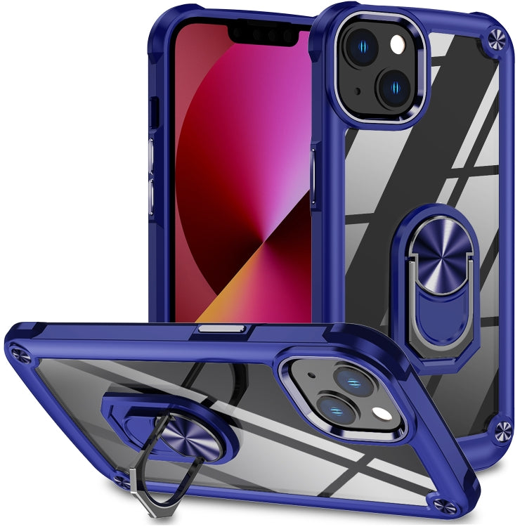 For iPhone 13 TPU + PC Lens Protection Phone Case with Ring Holder