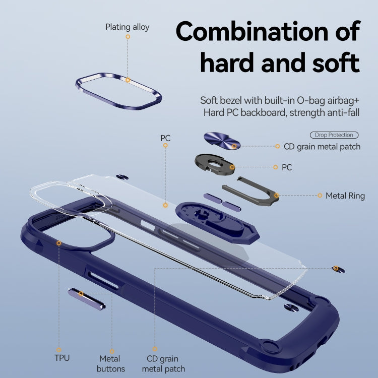 For iPhone 13 TPU + PC Lens Protection Phone Case with Ring Holder