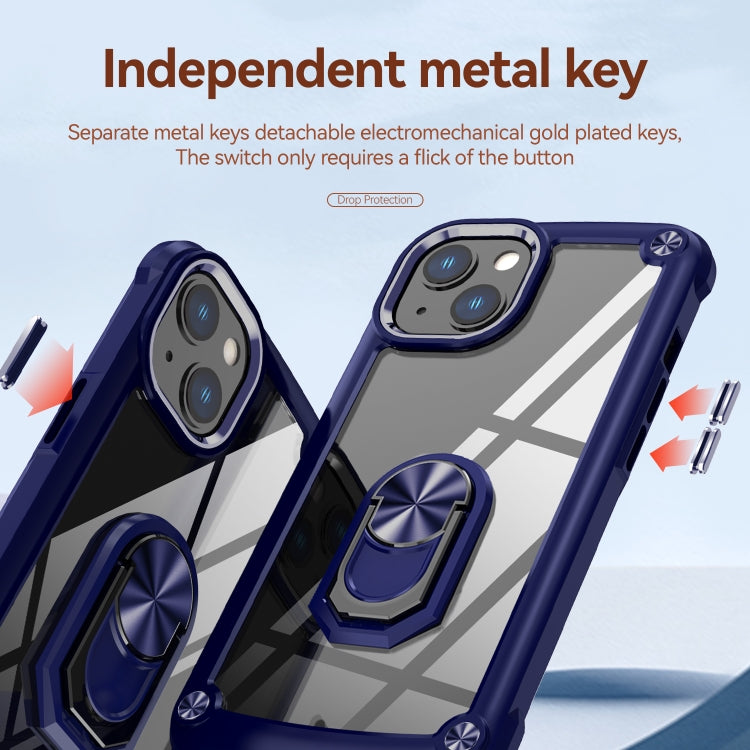 For iPhone 13 TPU + PC Lens Protection Phone Case with Ring Holder