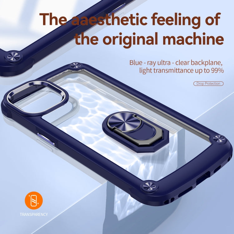 For iPhone 13 TPU + PC Lens Protection Phone Case with Ring Holder