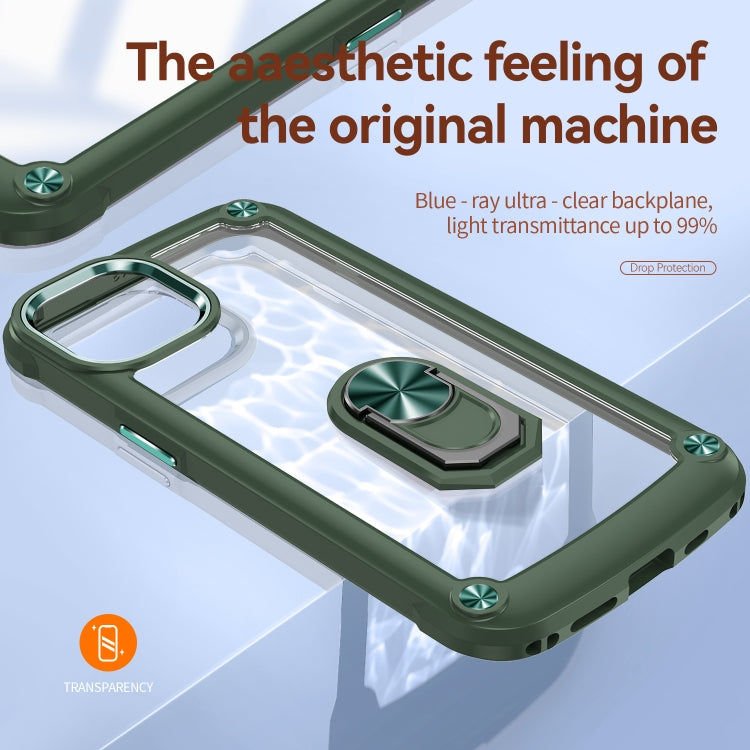 For iPhone 13 TPU + PC Lens Protection Phone Case with Ring Holder