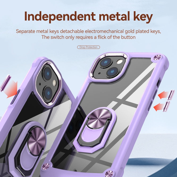 For iPhone 13 TPU + PC Lens Protection Phone Case with Ring Holder