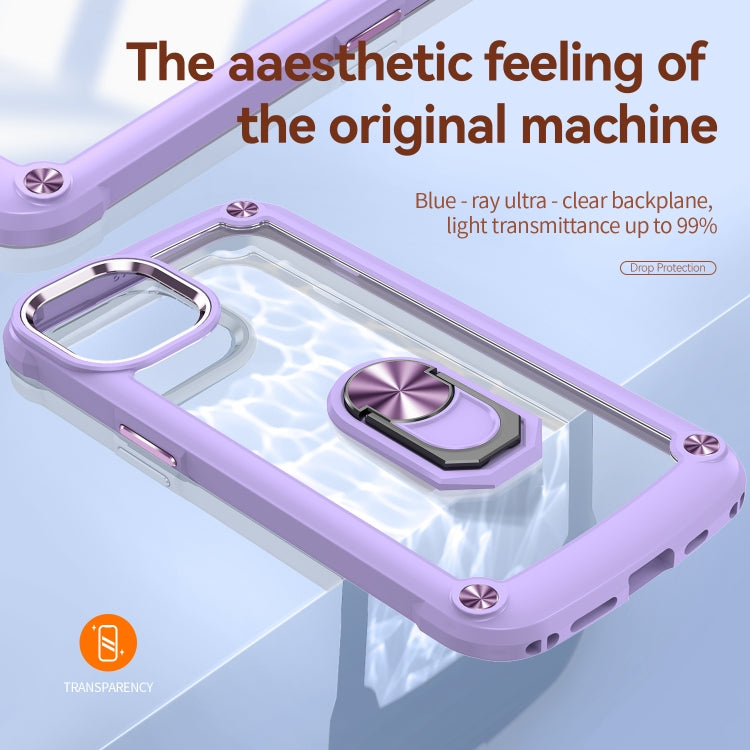 For iPhone 13 TPU + PC Lens Protection Phone Case with Ring Holder