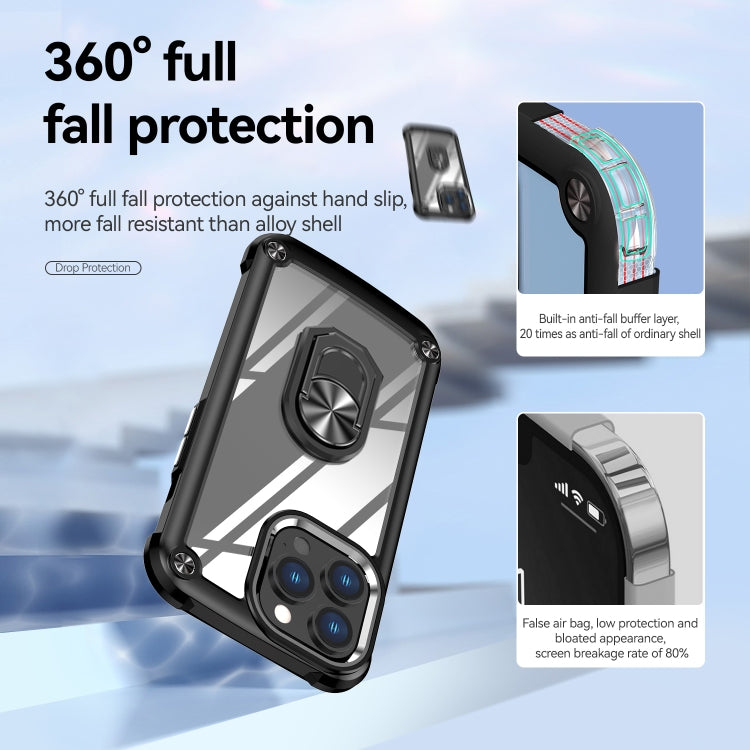 For iPhone 13 Pro TPU + PC Lens Protection Phone Case with Ring Holder