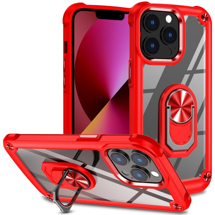 For iPhone 13 Pro TPU + PC Lens Protection Phone Case with Ring Holder