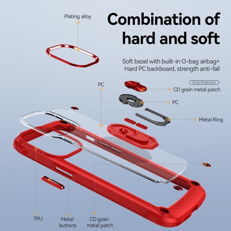 For iPhone 13 Pro TPU + PC Lens Protection Phone Case with Ring Holder
