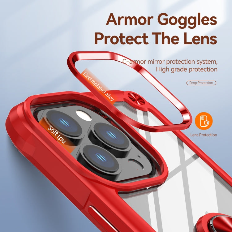 For iPhone 13 Pro TPU + PC Lens Protection Phone Case with Ring Holder