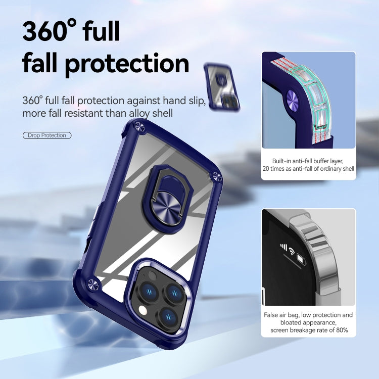 For iPhone 13 Pro TPU + PC Lens Protection Phone Case with Ring Holder