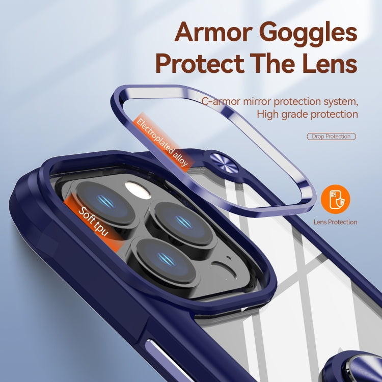 For iPhone 13 Pro TPU + PC Lens Protection Phone Case with Ring Holder