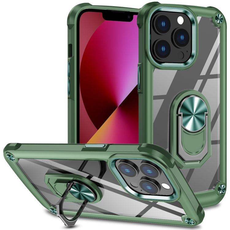 For iPhone 13 Pro TPU + PC Lens Protection Phone Case with Ring Holder