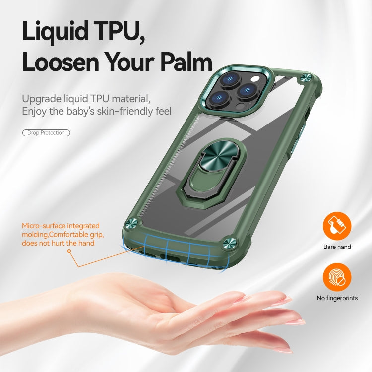 For iPhone 13 Pro TPU + PC Lens Protection Phone Case with Ring Holder